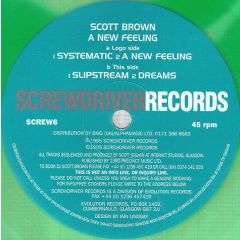 Scott Brown - Scott Brown - A New Feeling - Screwdriver Records
