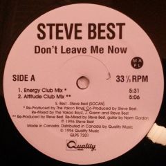 Steve Best - Steve Best - Don't Leave Me Now - Quality Music