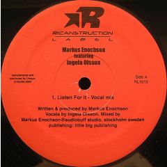 Markus Enochson Feat. Ingelo Olsson - Markus Enochson Feat. Ingelo Olsson - Listen For It - Ricanstruction