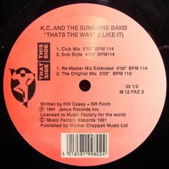 Kc & The Sunshine Band - Kc & The Sunshine Band - That's The Way (I Like It) (Remix) - Music Factory