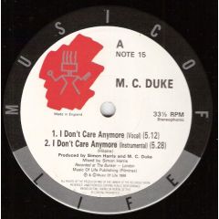 Duke - Duke - I Dont Care Anymore - Music Of Life