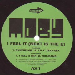 Moby - Moby - I Feel It [Next Is The E] - Equator Records