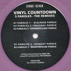 Vinyl Countdown - Vinyl Countdown - 5 Paroles (The Remixes) (Purple Vinyl) - Structure