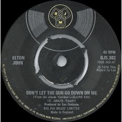 Elton John - Elton John - Don't Let The Sun Go Down On Me / Sick City - Djm Records