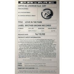 Al Lindrum Ft Gry - Love In The Park (Remixes) - Brother Brown 11