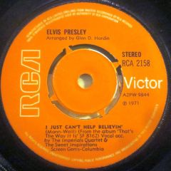 Elvis Presley - Elvis Presley - I Just Can't Help Believin' - Rca Victor