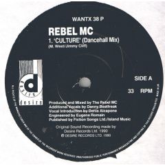 Rebel MC - Rebel MC - Culture / Comin' On Strong - Desire Records