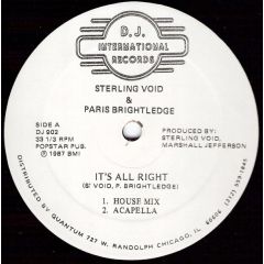 Sterling Void & Paris Brightledge - Sterling Void & Paris Brightledge - It's All Right - D.J. International Records