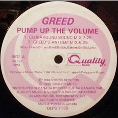 Greed - Greed - Pump Up The Volume - 	Quality Music
