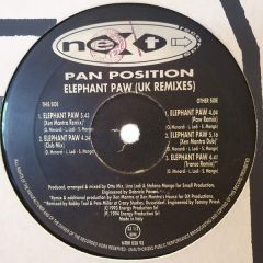 Pan Position - Pan Position - Elephant Paw (UK Remixes) - Next Records
