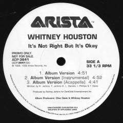 Whitney Houston - Its Not Right But Its Okay - Arista
