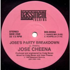 Jose Cheena - Jose Cheena - Jose's Party Breakdown - Bassment Records