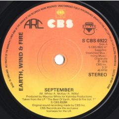 Earth Wind & Fire - Earth Wind & Fire - September / Can't Hide Love - CBS