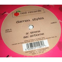 Darren Styles - Darren Styles - Sirens - Red Records