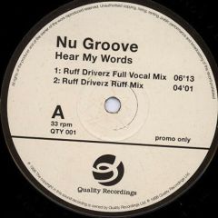 Nu Groove - Nu Groove - Hear My Words - Outhouse