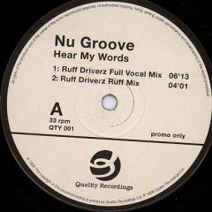 Nu Groove - Hear My Words - Quality