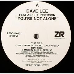 Dave Lee Feat Ann Saunderson - Dave Lee Feat Ann Saunderson - You'Re Not Alone - Z Records