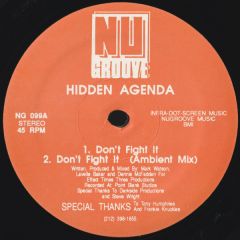 Hidden Agenda - Hidden Agenda - Don't Fight It / You Can't Run - Nu Groove
