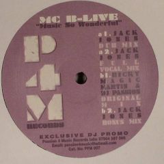 MC B-Live - MC B-Live - Music So Wonderful - Passion 4 Music