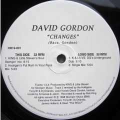 David Gordon - David Gordon - Changes - Hooligan Records