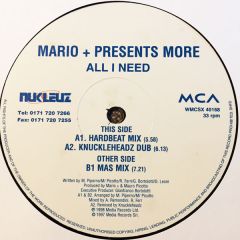 Mario Più Presents More - Mario Più Presents More - All I Need - MCA Records