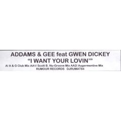Addams & Gee - Addams & Gee - I Want Your Lovin' - Rumour Records