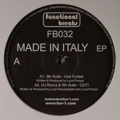 DJ Rocca & Fifth Suite - DJ Rocca & Fifth Suite - Made In Italy EP - Functional Breaks