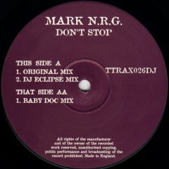 Mark Nrg - Mark Nrg - Don't Stop - Tripoli Trax