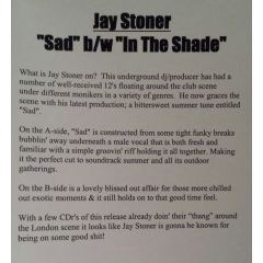 Jay Stoner - Jay Stoner - Sad / In The Shade - Joynt Sounds