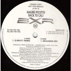 Mauro Picotto - Mauro Picotto - Back To Cali (Disc 4) - BXR