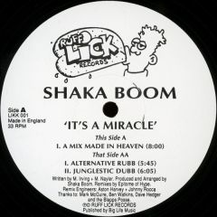 Shaka Boom - Shaka Boom - It's A Miracle - Ruff Lick