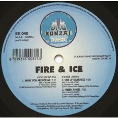 Fire & Ice - Fire & Ice - What You Are For Me - Bonzai Trance Progressive