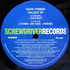 Davie Forbes - Davie Forbes - Fallout EP - Screwdriver Records