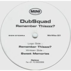Dub Squad - Dub Squad - Remember Thiszzz - Mini White