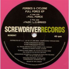 Davie Forbes & MC Cyclone - Davie Forbes & MC Cyclone - Full Force EP - Screwdriver Records