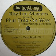 Rhythm Masters - Rhythm Masters - Phat Trax On Wax - Dis-Funktional