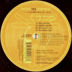 Gav Mccall - Gav Mccall - I'm Alright - Born To Dance