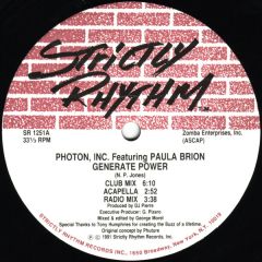 Photon Inc & Paula Brion - Photon Inc & Paula Brion - Generate Power - Strictly Rhythm
