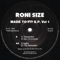 Roni Size - Roni Size - Made To Fit EP Volume 1 - Vinyl Experience