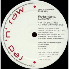 Relations - Relations - Symantek - Red 'n' Raw Recordings
