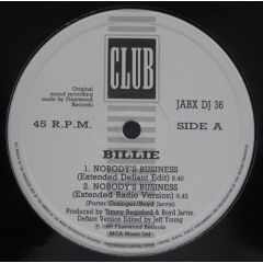 Billie - Billie - Nobody's Business - Club