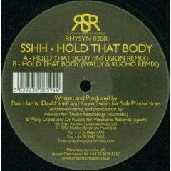 Sshh - Sshh - Hold That Body (Remixes) - Rhythm Syndicate