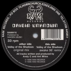 Origin Unknown - Origin Unknown - Valley Of The Shadows (Remix) - Ram Records