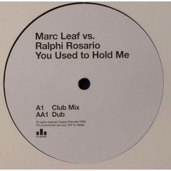 Ralphi Rosario - Ralphi Rosario - You Used To Hold Me (Marc Leaf Remixes) - Suesse Records