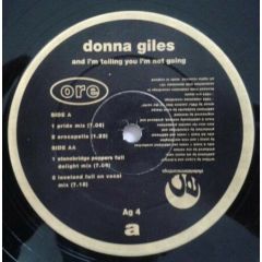 Donna Giles - Donna Giles - And Im Telling You Im Not Going (Remix) - ORE