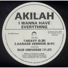 Akilah - Akilah - I Wanna Have Everything - Mucho Vinyl