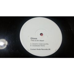 Gloss - Gloss - This Is All I Need (Desert & Deadbeatz Mixes) - Nude Records
