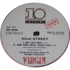52nd Street - 52nd Street - Say You Will - 10 Records