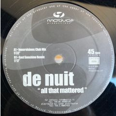 De Nuit - De Nuit - All That Mattered - Motivo Four