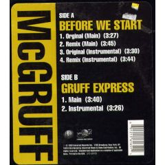 Mcgruff - Mcgruff - Before We Start - Uptown